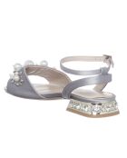 Sandales Perla gris satiné