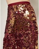 Jupe Trash en sequins bordeaux