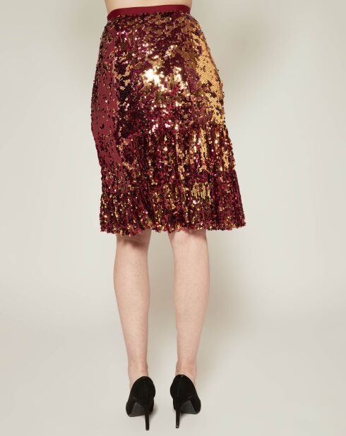 Jupe Trash en sequins bordeaux