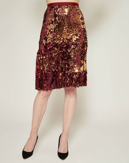 Jupe Trash en sequins bordeaux
