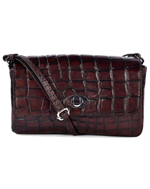 Sac en Cuir Gigi bordeaux - 15x22x7.5 cm