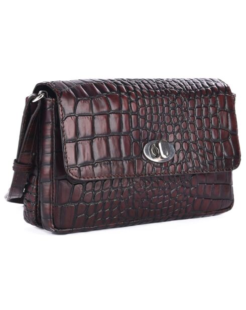 Sac en Cuir Gigi bordeaux - 15x22x7.5 cm