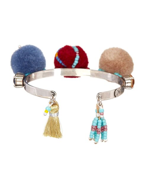 Bracelet jonc Pompons en Argent