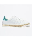 Baskets espadrilles en Cuir Lancry Roma blanc/bleu acqua