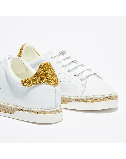 Baskets espadrilles en Cuir Lancry Glitter blanc/doré