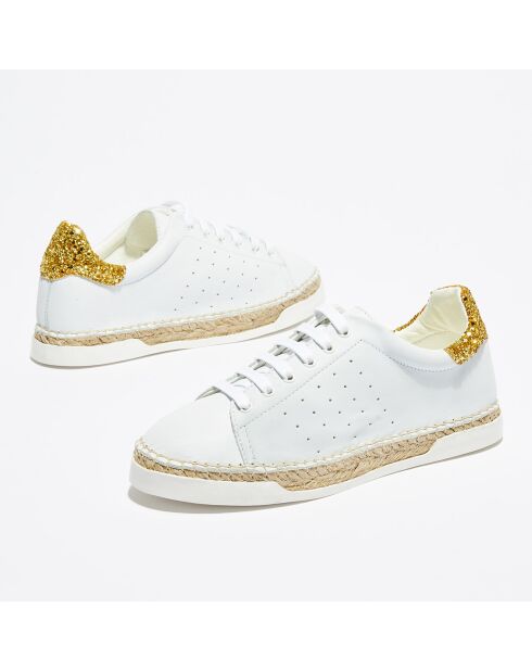 Baskets espadrilles en Cuir Lancry Glitter blanc/doré