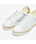 Baskets espadrilles en Cuir Lancry Glitter blanc/doré