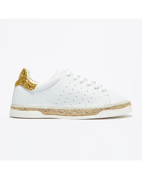 Baskets espadrilles en Cuir Lancry Glitter blanc/doré