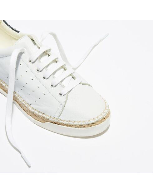 Basket espadrilles en Cuir Lancry Glitter blanc/bleu