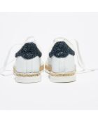 Basket espadrilles en Cuir Lancry Glitter blanc/bleu