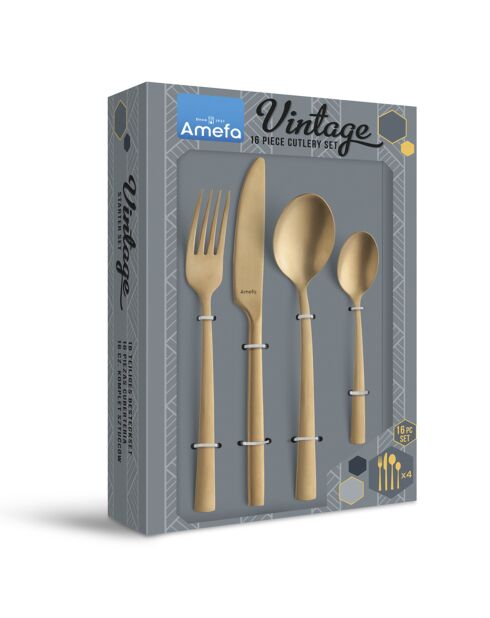 Ménagère alta  dorée - 16 pièces