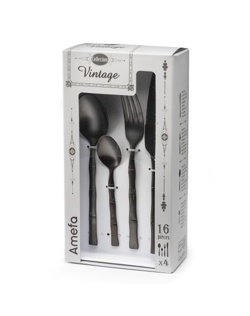 Ménagère Canisse noire - 16 pièces