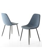 2 Chaises Augustin bleues - 43x53x80 cm