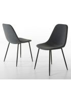 2 Chaises Augustin anthracite - 43x53x80 cm