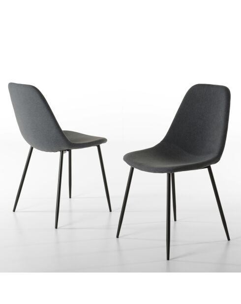 2 Chaises Augustin anthracite - 43x53x80 cm