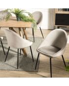 2 Chaises Augustin en Velours chamois - 53x51x78 cm