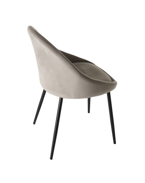 2 Chaises Augustin en Velours chamois - 53x51x78 cm