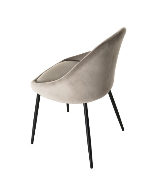 2 Chaises Augustin en Velours chamois - 53x51x78 cm