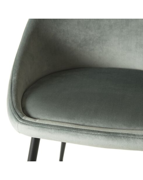 2 Chaises Augustin en Velours jade - 53x51x78 cm