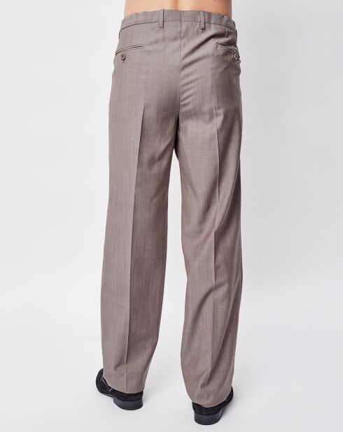 Pantalon 100% Laine vierge coupe droite uni gris