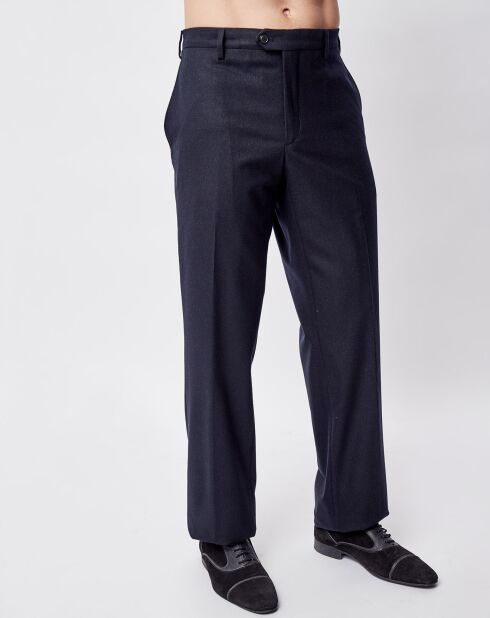 Pantalon à pince coupe droite bleu marine