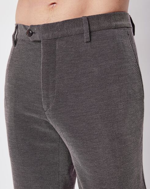 Pantalon coupe droite chiné gris foncé