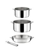 Set de cuisson induction Eclipse acier/noir - 4 pièces