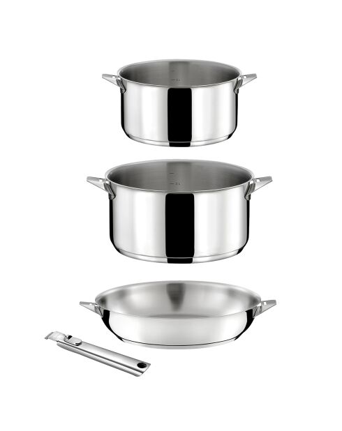 Set de cuisson induction Eclipse acier/noir - 4 pièces