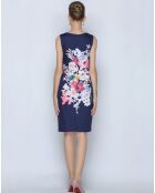 Robe courte satinée imprimée floral multicolore