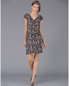 Robe imprimée gris/rouge