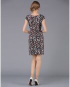 Robe imprimée gris/rouge