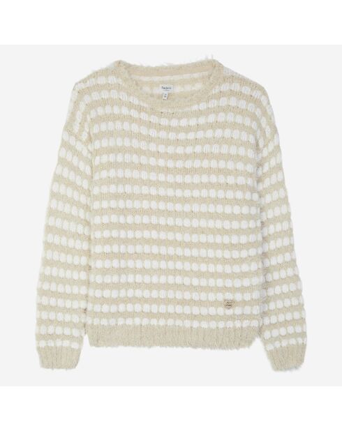Pull Fatima à rayures beige/ecru