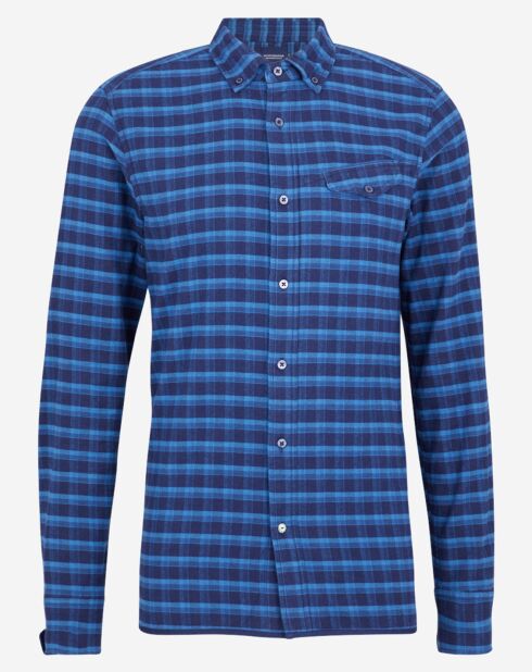 Chemise Regular Fit en flanelle à carreaux bleue