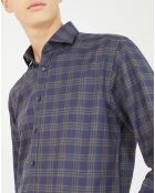 Chemise Slim fit tartan bleu/vert