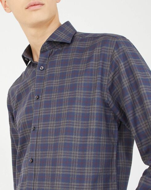 Chemise Slim fit tartan bleu/vert