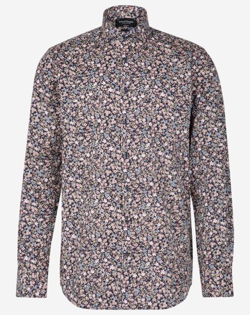 Chemise regular à fleurs bleu marine/multicolore