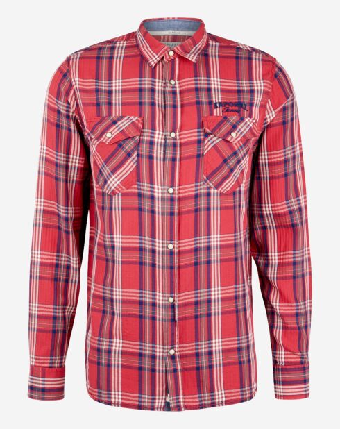 Rotes kariertes Westernhemd in normaler Passform