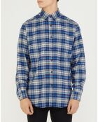 Chemise en flanelle Confort Fit à carreaux bleu/gris
