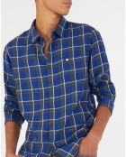 Chemise ajustée Crisko à carreaux bleu/vert