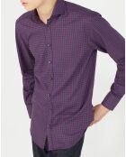 Chemise slim Fetch petits carreaux bordeaux/bleu