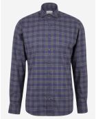 Chemise Slim fit tartan bleu/vert