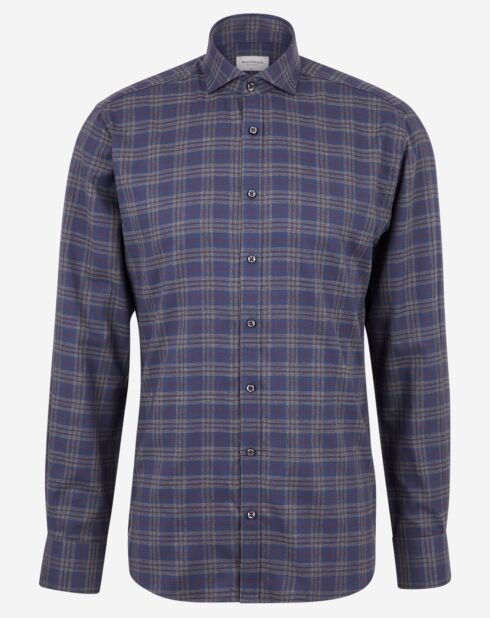 Chemise Slim fit tartan bleu/vert