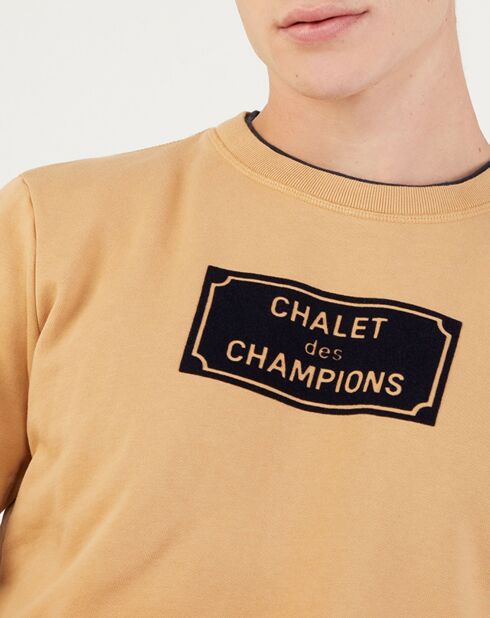 Sweat double col beige
