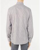 Chemise regular Cole petits carreaux gris/maron