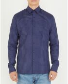 Chemise Slim Fit à carreaux bleu foncé