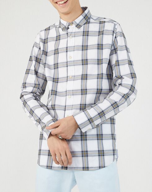 Chemise droite Brooks à carreaux blanc/multicolore