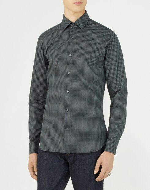 Chemise Slim Fit à carreaux noir/gris