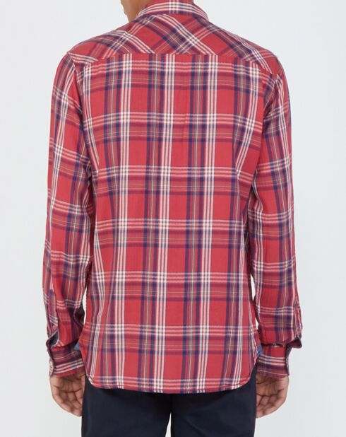 Rotes kariertes Westernhemd in normaler Passform