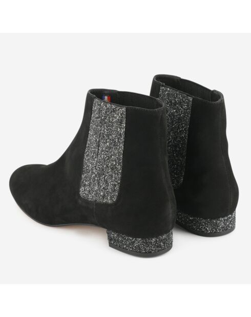 Chelsea Boots Efragon en Velours de Cuir noires