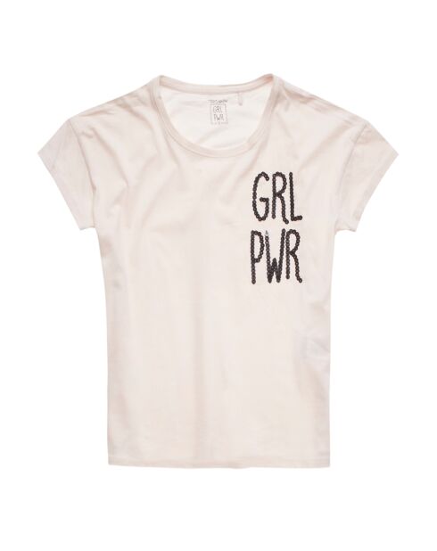 T-Shirt Tipower rose pâle